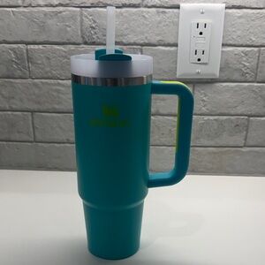 Stanley Teal Travel Mug with Lime Accent